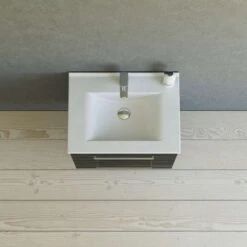 Dansani Mido+ Möbelset Mit Amber Keramik Waschtisch Und 2 Schubladen Schwarz Struktur 61 Cm -Badmobel Verkauf 20223 2