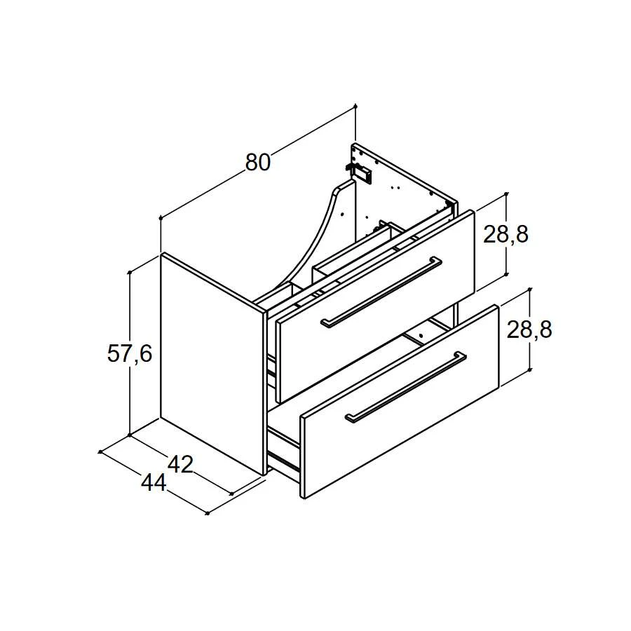 Dansani Spar-Set Multo+ Lotto XL Mit Spiegel Und Lampe Weiß Hochglanz 85 Cm 4 Dansani Spar-Set Multo+ Lotto XL Mit Spiegel Und Lampe Weiß Hochglanz 85 Cm – Bild 2