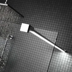 Maw By GEO LED Stabilisationsbügel Silbermatt Für Duschwändefür Glasstärke 12-14 Mm