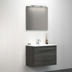 Dansani Spar-Set Multo+ Amber Mit Spiegel Und Lampe Pine Grey 81 Cm