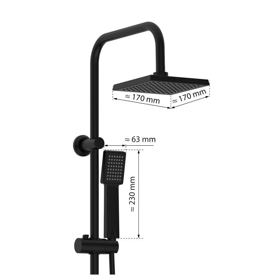Eisl EASY ENERGY Überkopf-Brauseset, Schwarz Matt 5 Eisl EASY ENERGY Überkopf-Brauseset, Schwarz Matt – Bild 3