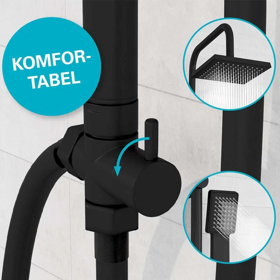 Eisl EASY ENERGY Überkopf-Brauseset, Schwarz Matt 8 Eisl EASY ENERGY Überkopf-Brauseset, Schwarz Matt – Bild 6