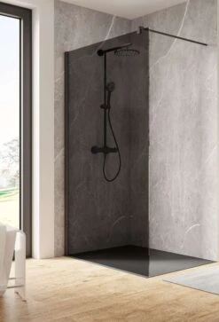 Dusar Walk In Palladium Neo 6 Mm Duschwand 120x200 Cm Nano-Clean-Beschichtung Grauglas