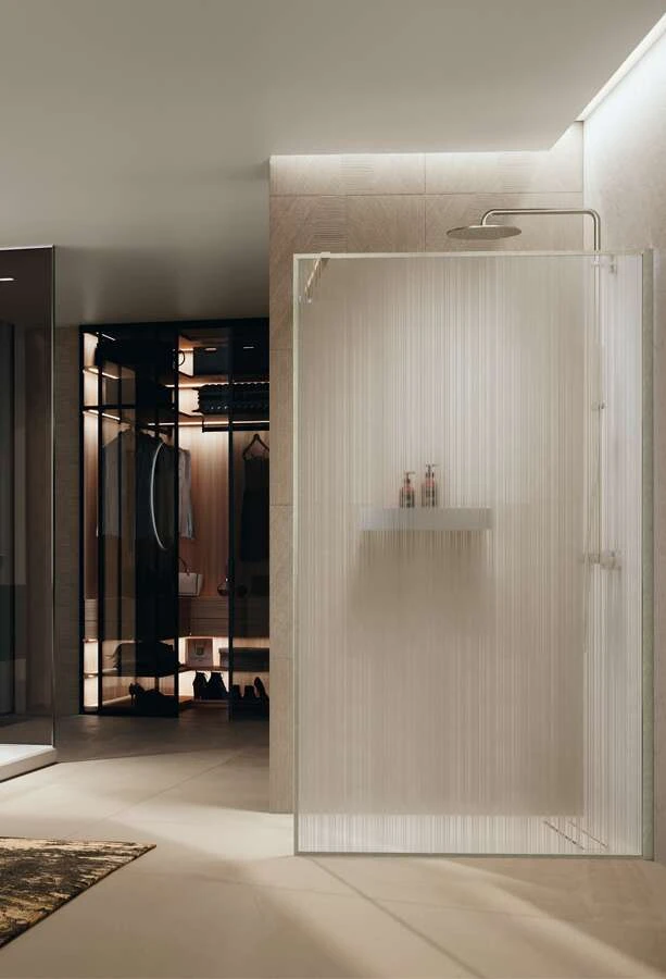 Novellini HP ART Duschwand Walk In Creativo Edelstahloptik INOX 3 Novellini HP ART Duschwand Walk In Creativo Edelstahloptik INOX