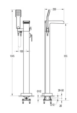 Ottofond Freistehende Standarmatur Niagara -Badmobel Verkauf 2088 1