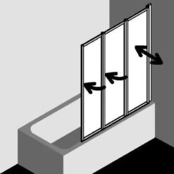 Kermi Vario 2000 Badewannenfaltwand 3-teilig Express -Badmobel Verkauf 6466 4