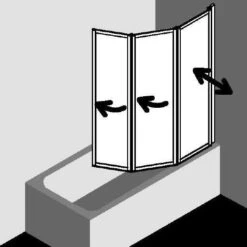 Kermi Vario 2000 Badewannenfaltwand 3-teilig Express -Badmobel Verkauf 6466 5