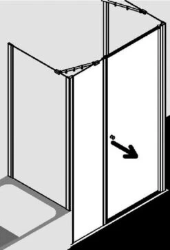 Kermi Ibiza 2000 U-Kabine Mit Drehtür Und Festteil -Badmobel Verkauf 6737 3