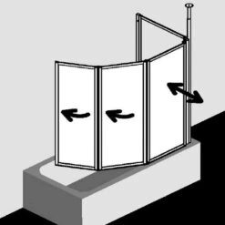 Kermi Vario 2000 Badewannenfaltwand Mit Seitenteil Kunstglas -Badmobel Verkauf 6842 1