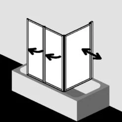 Kermi Vario 2000 Badewannenfaltwand über Badewanne -Badmobel Verkauf 6844 1