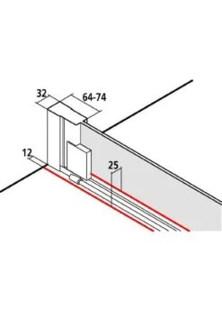 Kermi Raya Pendeltür An Festteil F. Nische Od. SW Kurz -Badmobel Verkauf 7018 6