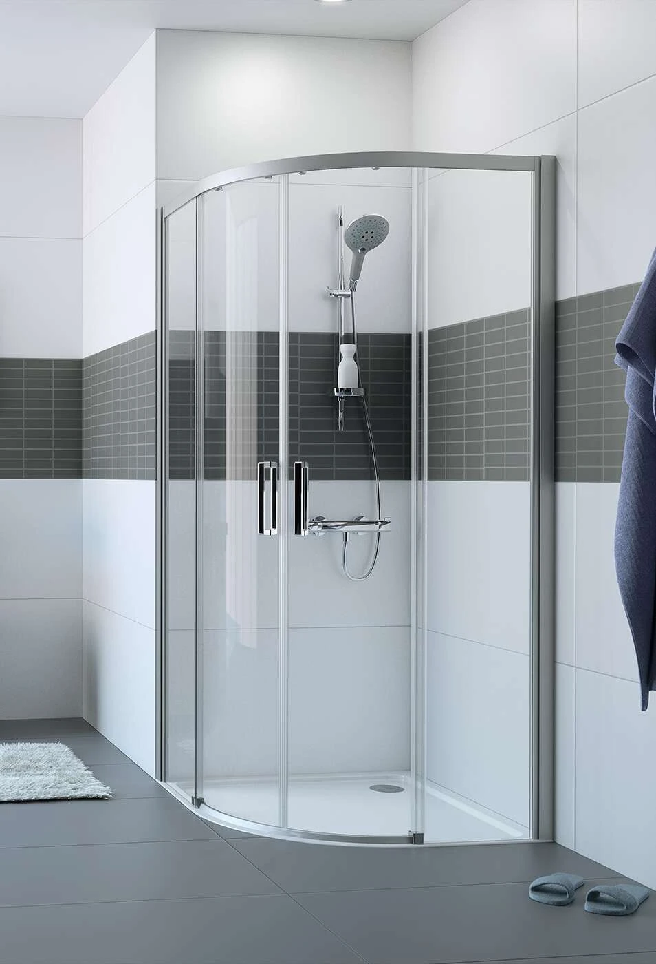 Hüppe Classics 2 Runddusche Viertelkreis Gleittür EasyEntry Radius 550 3 Hüppe Classics 2 Runddusche Viertelkreis Gleittür EasyEntry Radius 550