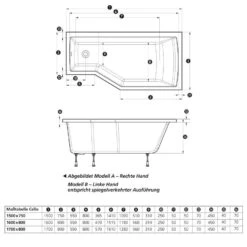 Ottofond Raumsparbadewanne Cello B -Badmobel Verkauf 812 3