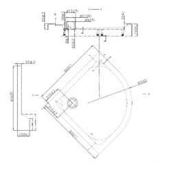 Dusar Economy Viertelkreisduschwanne Duschwanne Rund Inkl Ablauf 90x90x15 Cm -Badmobel Verkauf 8985 1