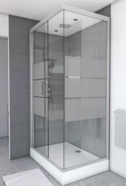 Duschmeister Komplettdusche Max F 110 Grey Schiebeeinstieg 80 X 110 X 215 Closed