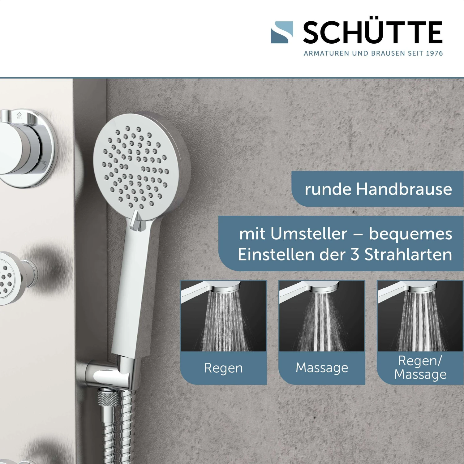 Schütte Überkopfset Kopf- Und Handbrause Sansibar 6 Schütte Überkopfset Kopf- Und Handbrause Sansibar – Bild 4