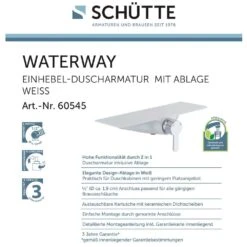 Schütte Duscharmatur Waterway Mit Ablage In Chrom-weiß -Badmobel Verkauf 9787 4