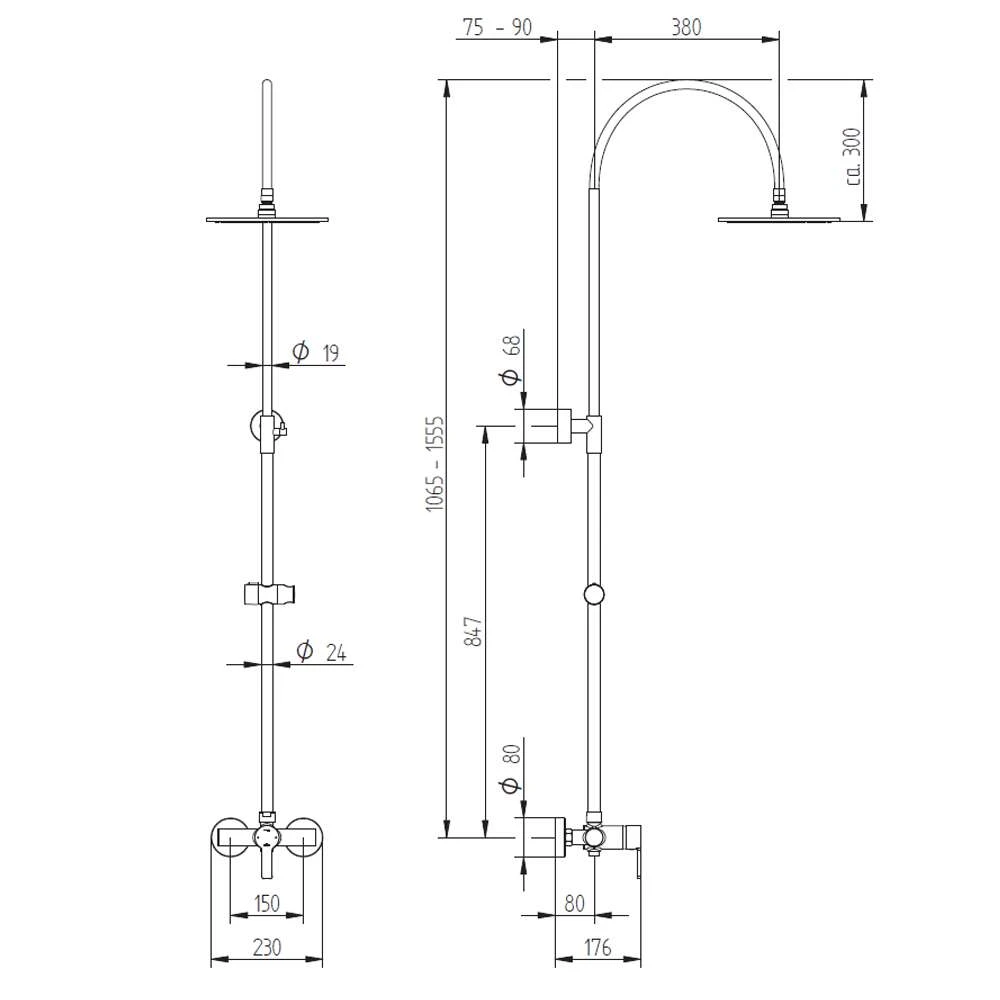 Breuer Aquamaxx 200 Mit Einhebelmischer, Kopfbrause Eckig 4 Breuer Aquamaxx 200 Mit Einhebelmischer, Kopfbrause Eckig – Bild 2
